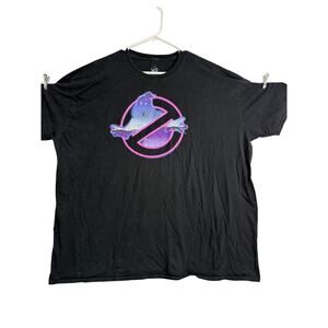 Ghostbusters T Shirt 3X Black Neon Pink Purple Logo Graphic Tee 3XL